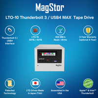 MagStor LTO-10 Thunderbolt 3 / USB4 Desktop Tape Drive TAA