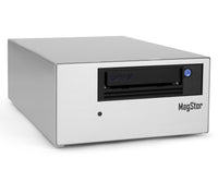 MagStor TRB5-HL8-AIR LTO-8 Thunderbolt USB4 desktop tape drive angled front view