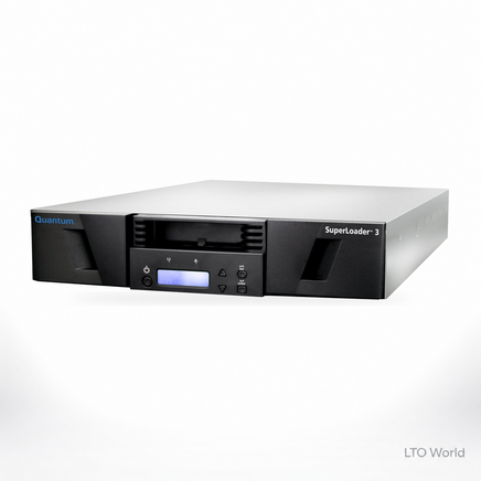Quantum ET-QL9AE-YE SuperLoader 3 autoloader - authentic product photo, alternate background treatment with LTO World watermark