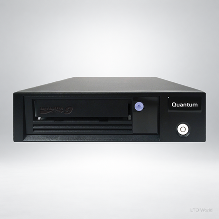 Quantum TD-L92BN-FZ tabletop tape drive - authentic product photo, alternate background treatment with LTO World watermark