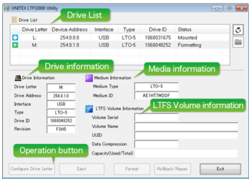 Unitex LT80H2 USB LTO8 Tape Drive System, LTFS | LTO World
