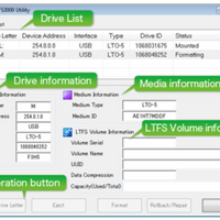 Unitex LT80H LTO8 USB/SAS Hybrid LTFS Tabletop Tape Drive LTO-8